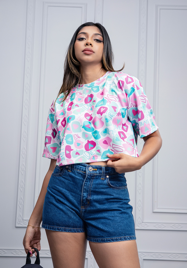 LUCA PRINTED CROP TEE